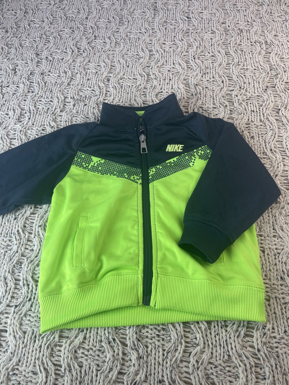 Nike Kids Full-zip track jacket 12M Volt green / navy